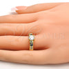Oro Laminado Multi Stone Ring, Gold Filled Style with White and White Cubic Zirconia, Polished, Golden Finish, 01.99.0048.08 (Size 8)