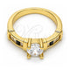 Oro Laminado Multi Stone Ring, Gold Filled Style with White and White Cubic Zirconia, Polished, Golden Finish, 01.99.0048.08 (Size 8)