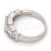 Gold Tone Multi Stone Ring, with White Cubic Zirconia, Polished, Rhodium Finish, 5.164.021.1.07.GT (Size 7)