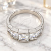 White Gold Filled Multi Stone Ring, with White Cubic Zirconia, Polished, Rhodium Finish, 5.164.021.1.08 (Size 8)