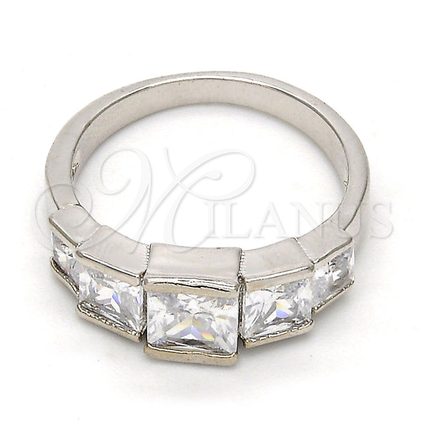 Gold Plated Ring — Multi Stone Ring with White Cubic Zirconia Polished — main product view — SKU 108612 | Chapa de Oro anillo — Multi Stone Ring with blanco Cubic Zirconia pulido — SKU 108612