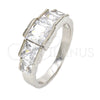 Gold Tone Multi Stone Ring, with White Cubic Zirconia, Polished, Rhodium Finish, 5.164.021.1.09.GT (Size 9)