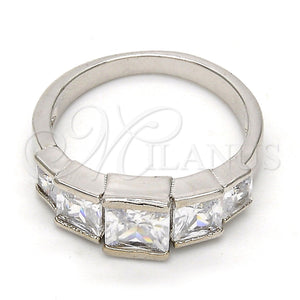 Gold Plated Ring — Multi Stone Ring with White Cubic Zirconia Polished — main product view — SKU 108614 | Chapa de Oro anillo — Multi Stone Ring with blanco Cubic Zirconia pulido — SKU 108614
