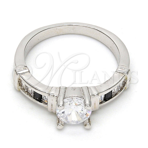 White Gold Filled Ring — Multi Stone Ring Baguette Design with White and — main product view — SKU 108615 | Oro Laminado Blanco anillo — Multi Stone Ring Baguette diseño with blanco and — SKU 108615
