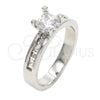Rhodium Plated Multi Stone Ring, with White Cubic Zirconia, Polished, Rhodium Finish, 01.99.0049.1.09 (Size 9)