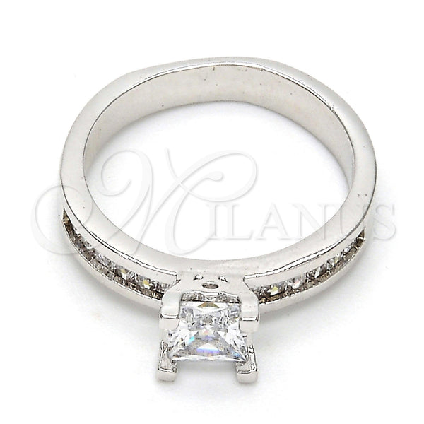 White Gold Filled Ring — Multi Stone Ring with White Cubic Zirconia Polished — main product view — SKU 108622 | Oro Laminado Blanco anillo — Multi Stone Ring with blanco Cubic Zirconia pulido — SKU 108622