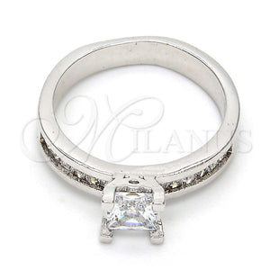 White Gold Filled Ring — Multi Stone Ring with White Cubic Zirconia Polished — main product view — SKU 108622 | Oro Laminado Blanco anillo — Multi Stone Ring with blanco Cubic Zirconia pulido — SKU 108622