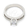 Rhodium Plated Multi Stone Ring, with White Cubic Zirconia, Polished, Rhodium Finish, 01.99.0049.1.09 (Size 9)
