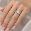 White Gold Filled Multi Stone Ring, with White Cubic Zirconia, Polished, Rhodium Finish, 5.164.016.1.07 (Size 7)