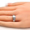 Gold Tone Multi Stone Ring, with White Cubic Zirconia, Polished, Rhodium Finish, 5.164.016.1.07.GT (Size 7)