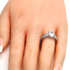 Gold Tone Multi Stone Ring, with White Cubic Zirconia, Polished, Rhodium Finish, 5.164.016.1.07.GT (Size 7)