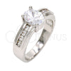 Gold Tone Multi Stone Ring, with White Cubic Zirconia, Polished, Rhodium Finish, 5.164.016.1.07.GT (Size 7)