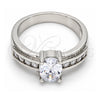 White Gold Filled Multi Stone Ring, with White Cubic Zirconia, Polished, Rhodium Finish, 5.164.016.1.07 (Size 7)