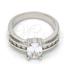 Gold Tone Multi Stone Ring, with White Cubic Zirconia, Polished, Rhodium Finish, 5.164.016.1.07.GT (Size 7)