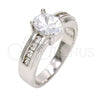 Gold Tone Multi Stone Ring, with White Cubic Zirconia, Polished, Rhodium Finish, 5.164.016.1.09.GT (Size 9)