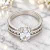 White Gold Filled Multi Stone Ring, with White Cubic Zirconia, Polished, Rhodium Finish, 5.164.016.1.09 (Size 9)