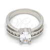Gold Tone Multi Stone Ring, with White Cubic Zirconia, Polished, Rhodium Finish, 5.164.016.1.09.GT (Size 9)