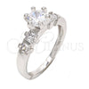 Rhodium Plated Multi Stone Ring, with White Cubic Zirconia, Polished, Rhodium Finish, 01.99.0050.1.07 (Size 7)