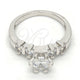 White Gold Filled Multi Stone Ring, with White Cubic Zirconia, Polished, Rhodium Finish, 01.99.0050.1.07 (Size 7)
