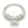 Rhodium Gold Filled Multi Stone Ring, Baguette Design, with White Cubic Zirconia, Polished, Rhodium Finish, 01.99.0050.1.08 (Size 8)