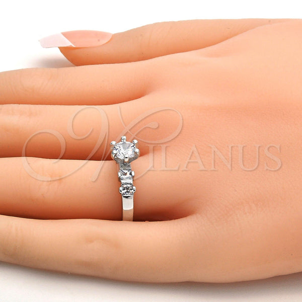 White Gold Filled Ring — Multi Stone Ring with White Cubic Zirconia Polished — alternate product view — SKU 108634 | Oro Laminado Blanco anillo — Multi Stone Ring with blanco Cubic Zirconia pulido — SKU 108634