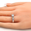 Rhodium Plated Multi Stone Ring, with White Cubic Zirconia, Polished, Rhodium Finish, 01.99.0050.1.09 (Size 9)