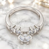 White Gold Filled Multi Stone Ring, with White Cubic Zirconia, Polished, Rhodium Finish, 01.99.0050.1.09 (Size 9)