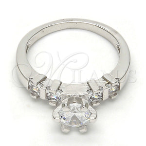 White Gold Filled Ring — Multi Stone Ring with White Cubic Zirconia Polished — main product view — SKU 108634 | Oro Laminado Blanco anillo — Multi Stone Ring with blanco Cubic Zirconia pulido — SKU 108634