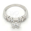 Rhodium Plated Multi Stone Ring, with White Cubic Zirconia, Polished, Rhodium Finish, 01.99.0050.1.09 (Size 9)