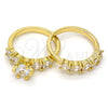 Oro Laminado Multi Stone Ring, Gold Filled Style with White Cubic Zirconia, Polished, Golden Finish, 01.99.0056.08 (Size 8)