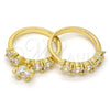 Oro Laminado Multi Stone Ring, Gold Filled Style with White Cubic Zirconia, Polished, Golden Finish, 01.99.0056.09 (Size 9)