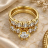 Oro Laminado Multi Stone Ring, Gold Filled Style with White Cubic Zirconia, Polished, Golden Finish, 01.99.0056.09 (Size 9)