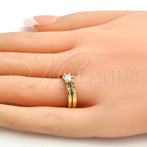 Gold Filled Ring — Multi Stone Ring with White Cubic Zirconia Polished — alternate product view — SKU 108644 | Oro Laminado anillo — Multi Stone Ring with blanco Cubic Zirconia pulido — SKU 108644