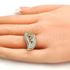 Oro Laminado Multi Stone Ring, Gold Filled Style with White Cubic Zirconia and White Micro Pave, Polished, Golden Finish, 01.99.0063.08 (Size 8)
