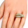 Oro Laminado Multi Stone Ring, Gold Filled Style with White Cubic Zirconia and White Micro Pave, Polished, Golden Finish, 01.99.0063.08 (Size 8)