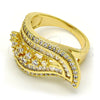 Oro Laminado Multi Stone Ring, Gold Filled Style with White Cubic Zirconia and White Micro Pave, Polished, Golden Finish, 01.99.0063.08 (Size 8)