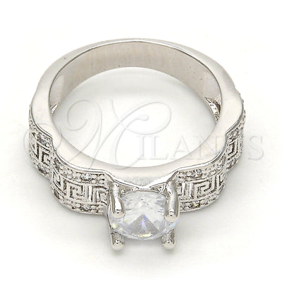 Anillo de Oro Laminado con Rodio 01.99.0051.1.09 de Oro Laminado Blanco por Mayoreo, vista principal del producto
