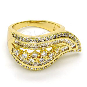 Gold Filled Ring — Multi Stone Ring Baguette Design with White Cubic — main product view — SKU 108650 | Oro Laminado anillo — Multi Stone Ring Baguette diseño with blanco Cubic — SKU 108650