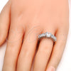 Rhodium Gold Filled Multi Stone Ring, Baguette Design, with White Cubic Zirconia, Polished, Rhodium Finish, 01.99.0052.1.07 (Size 7)