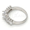 Rhodium Gold Filled Multi Stone Ring, Baguette Design, with White Cubic Zirconia, Polished, Rhodium Finish, 01.99.0052.1.07 (Size 7)