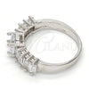 Rhodium Plated Multi Stone Ring, with White Cubic Zirconia, Polished, Rhodium Finish, 01.99.0052.1.09 (Size 9)