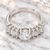 White Gold Filled Multi Stone Ring, with White Cubic Zirconia, Polished, Rhodium Finish, 01.99.0052.1.09 (Size 9)