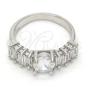 White Gold Filled Ring — Multi Stone Ring with White Cubic Zirconia Polished — main product view — SKU 108661 | Oro Laminado Blanco anillo — Multi Stone Ring with blanco Cubic Zirconia pulido — SKU 108661