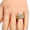 Oro Laminado Multi Stone Ring, Gold Filled Style with White Micro Pave, Polished, Golden Finish, 01.99.0059.09 (Size 9)