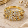Oro Laminado Multi Stone Ring, Gold Filled Style with White Micro Pave, Polished, Golden Finish, 01.99.0059.09 (Size 9)