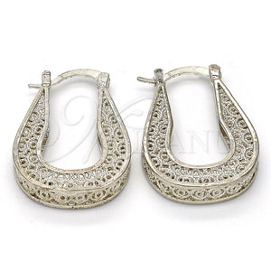 White Gold Filled Hoop Earrings — Small Hoop Polished 02. — main product view — SKU 108721 | Oro Laminado Blanco aretes de aro — Small Hoop pulido 02. — SKU 108721