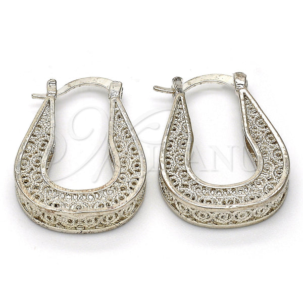 White Gold Filled Hoop Earrings — Small Hoop Polished 02. — main product view — SKU 108721 | Oro Laminado Blanco aretes de aro — Small Hoop pulido 02. — SKU 108721
