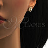 Oro Laminado Stud Earring, Gold Filled Style Puff Mariner Design, Polished, Golden Finish, 02.63.2558