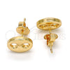 Oro Laminado Stud Earring, Gold Filled Style Puff Mariner Design, Polished, Golden Finish, 02.63.2558