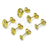 Oro Laminado Stud Earring, Gold Filled Style Puff Mariner Design, Polished, Golden Finish, 02.63.2558